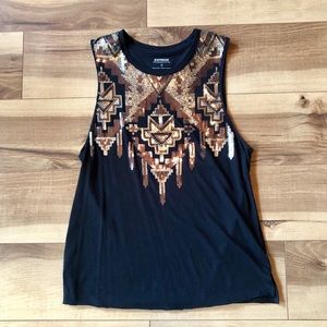 Express Sequin Muscle Tank